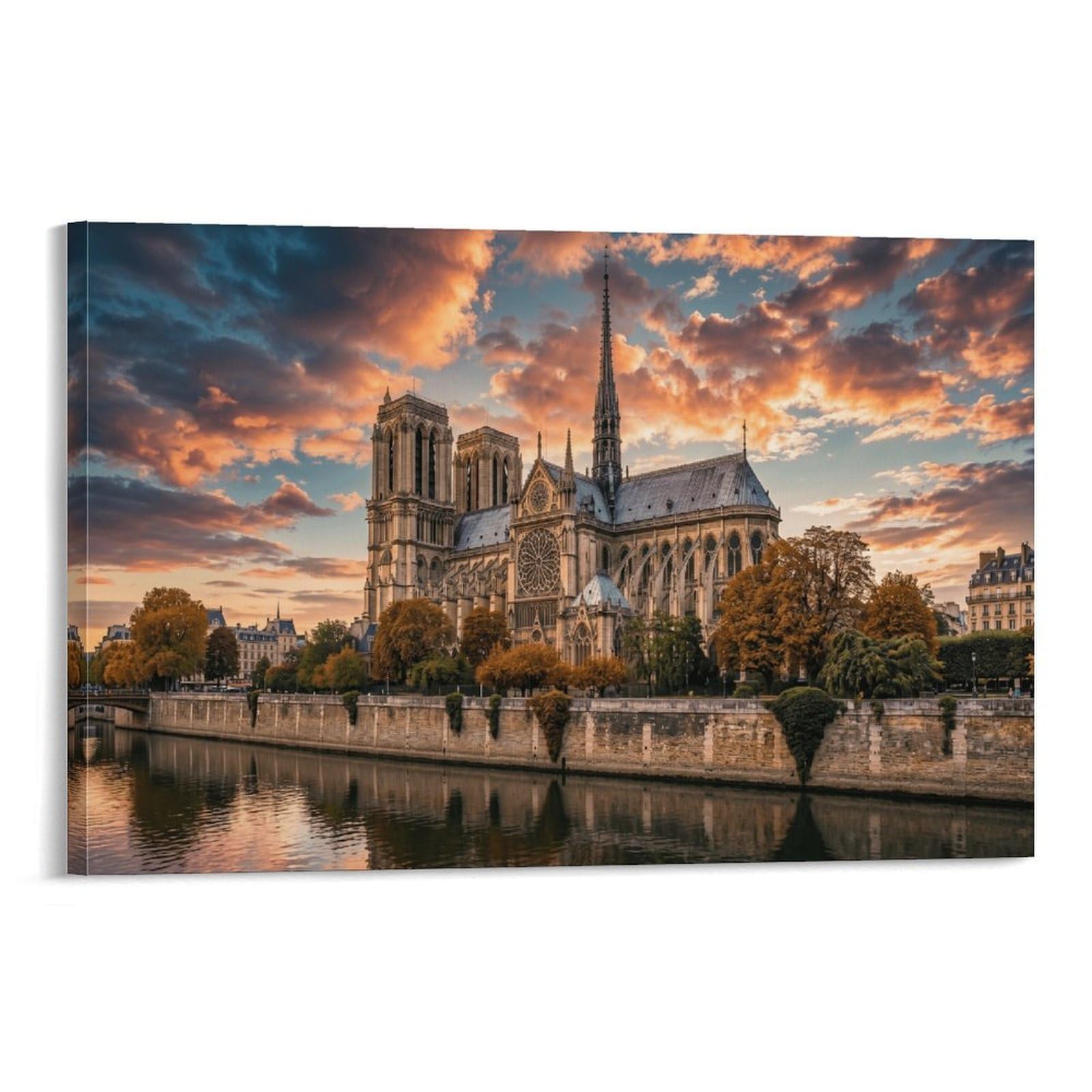 XPASHIQWC Notre-Dame De Paris Wall Decor Poster Canvas Prints Picture Modern Canvas Wall Art Picture Wall Hanging for Office Gym Living Room Decor 20x30inch(50x75cm)
