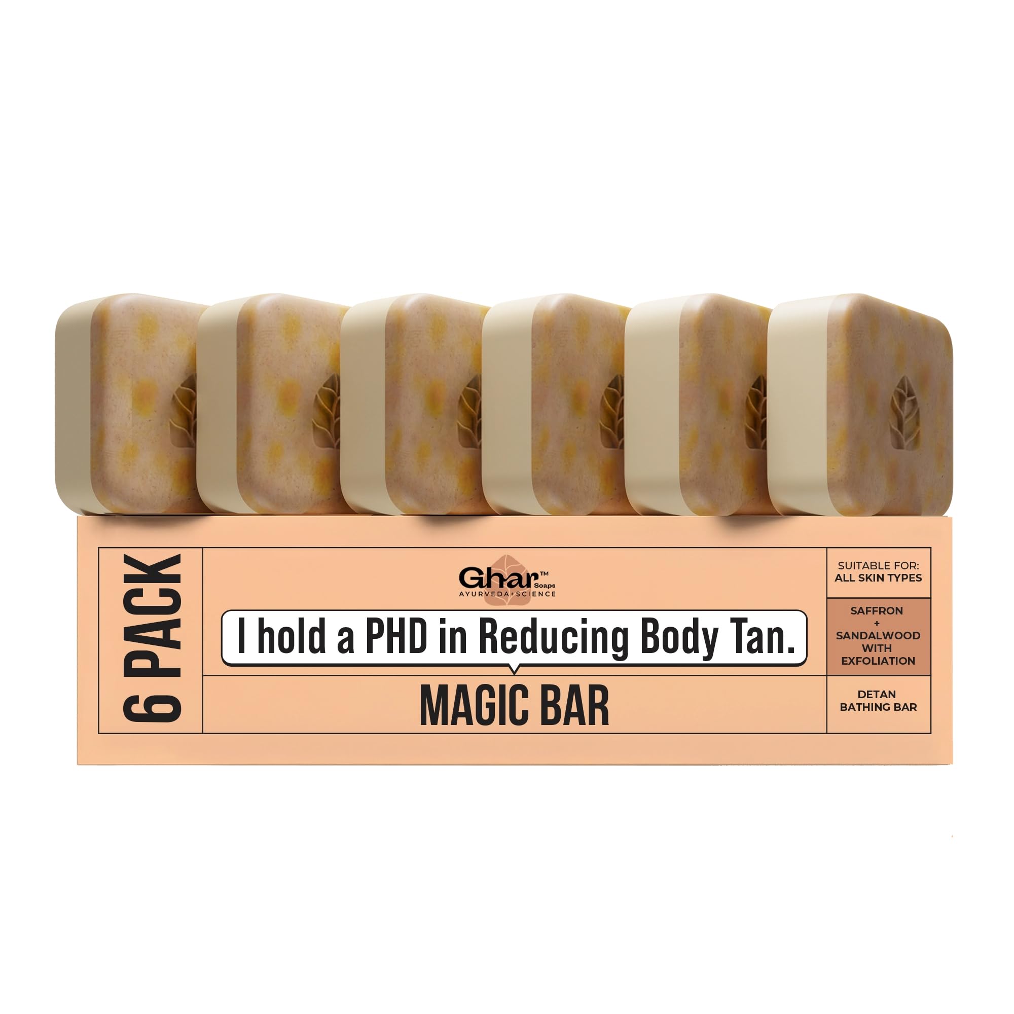 Ghar Soaps Sandalwood & Saffron Magic Soaps For Bath (100 Gms Pack Of 6) | Paraben Free | Chandan & Kesar Bath Soap | Handmade Soaps For Glowing | Skin Brightening Soap For Men & Women-image-26