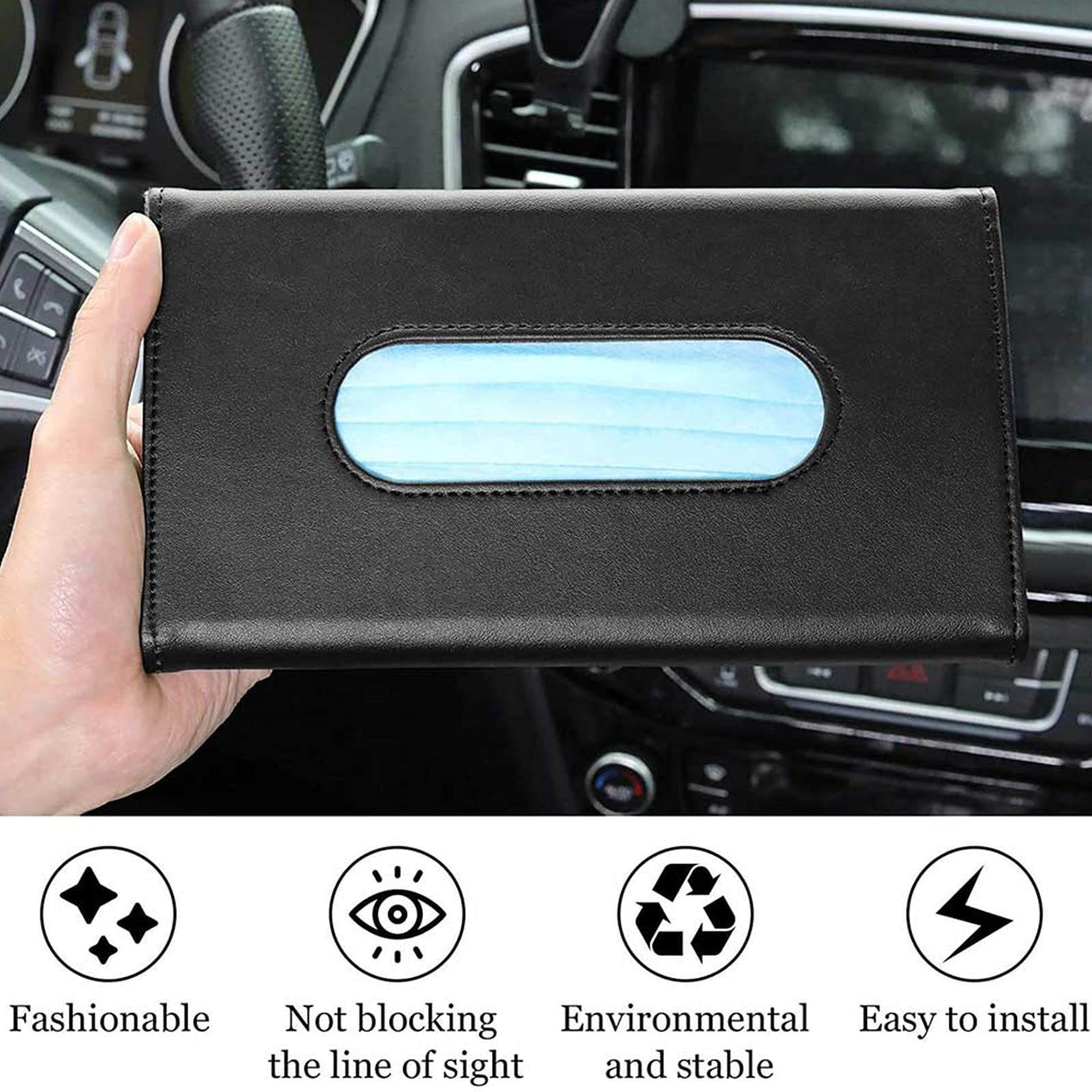 Porta Fazzoletti Per Auto Con Cristalli - Bianco, Per Visiera O Sedile, Design Elegante - Foto 9