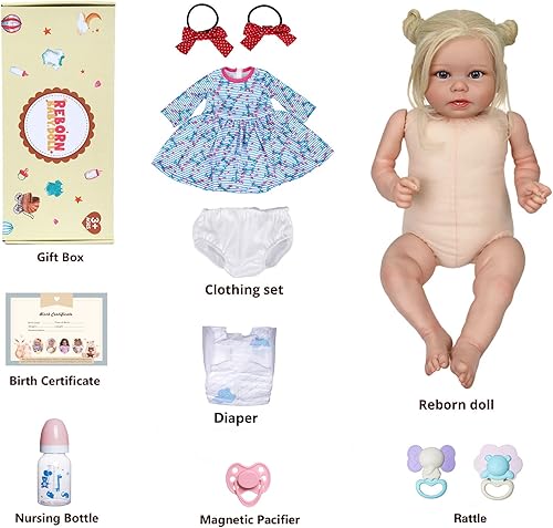 Miniatura 6 de JIZHI Muñecas de bebé Reborn realistas de 18 pulgadas muñecas de bebé realistas de la vida real muñecas de bebé niña Stella con caja de regalo para