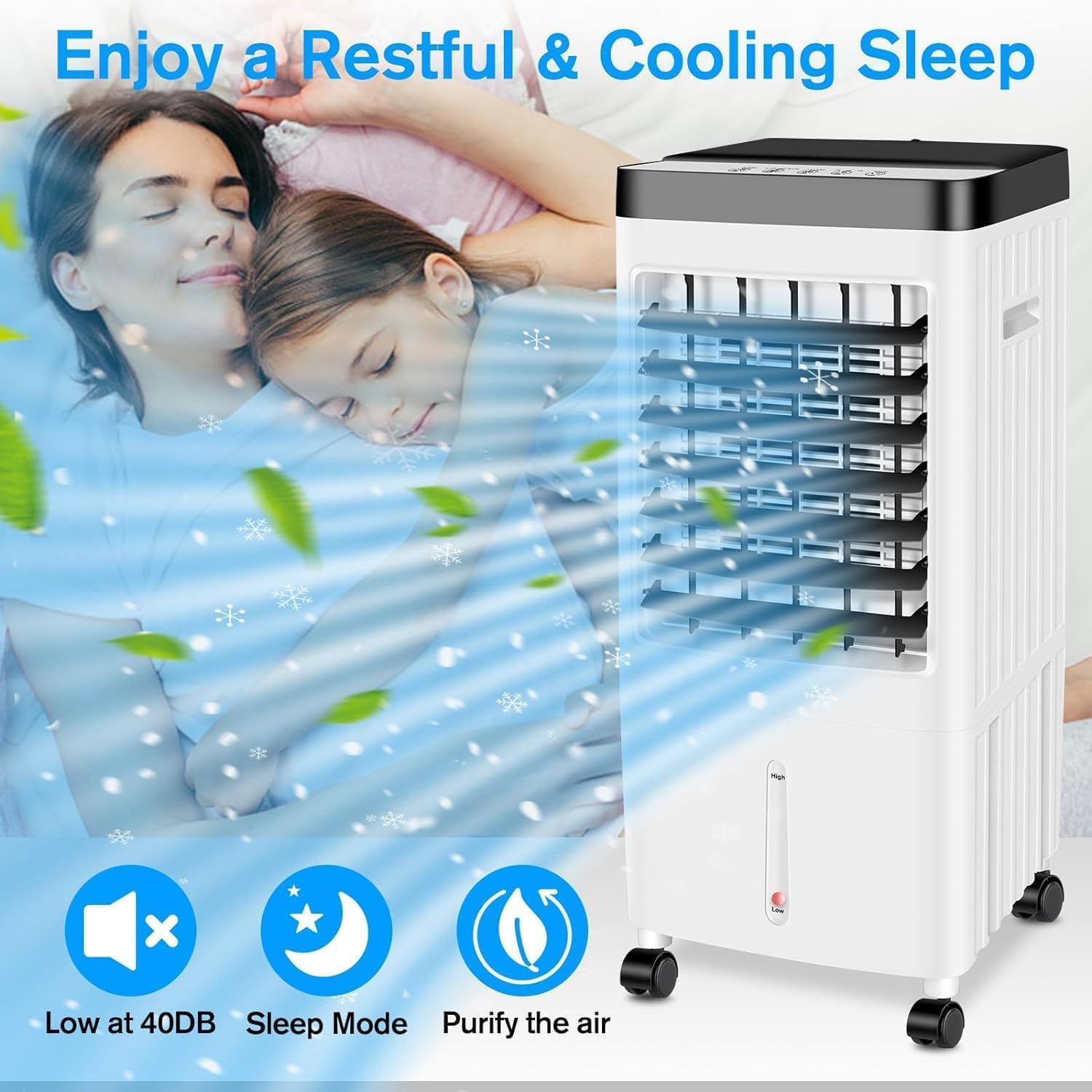 Portable Air Conditioners Windowless,2024 Upgraded Room Air Conditioners,3 IN 1 Swamp Cooler,Ac Unit with 3 Gal Water Tank,Timer,3 Speeds,70° Oscillation,Air Cooler for Room Kitchen Bedroom