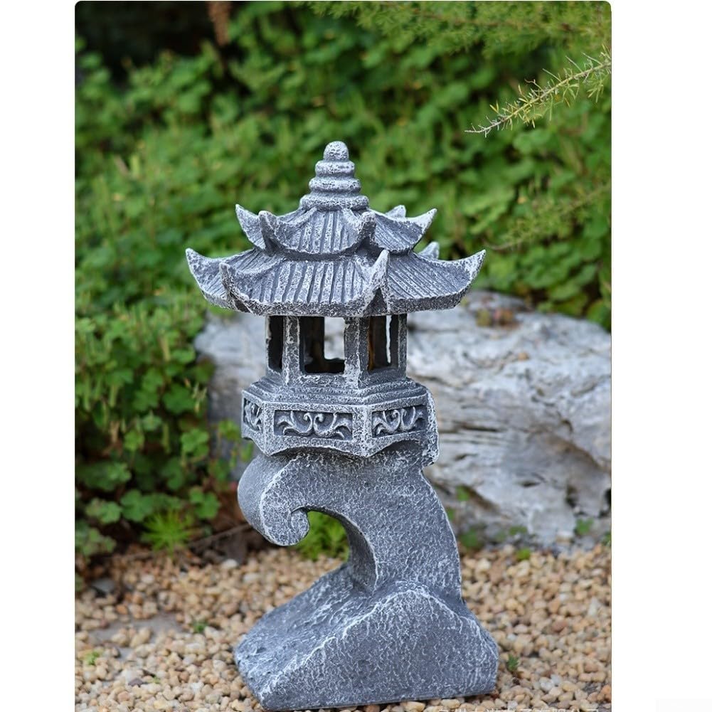 FUBESK Solar Pagode Laternen Stil Weg für Licht Solar wiederaufladbare LED-Lampe für Garten (A)