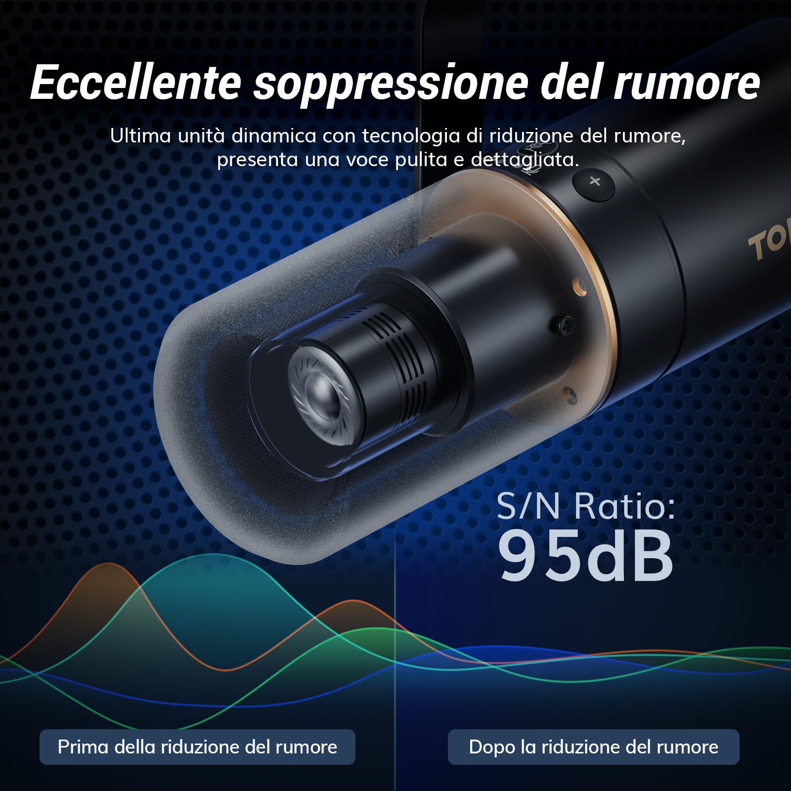 TONOR PC Microfono Dinamico Podcast, USB/XLR Microfoni Gaming con asta, Mic in,etallo Cardioide con Jack da 3,5 mm per Giochi, Podcasting, Streaming, Registrazione Vocale,Youtube, Discord, ASMR,TD510+