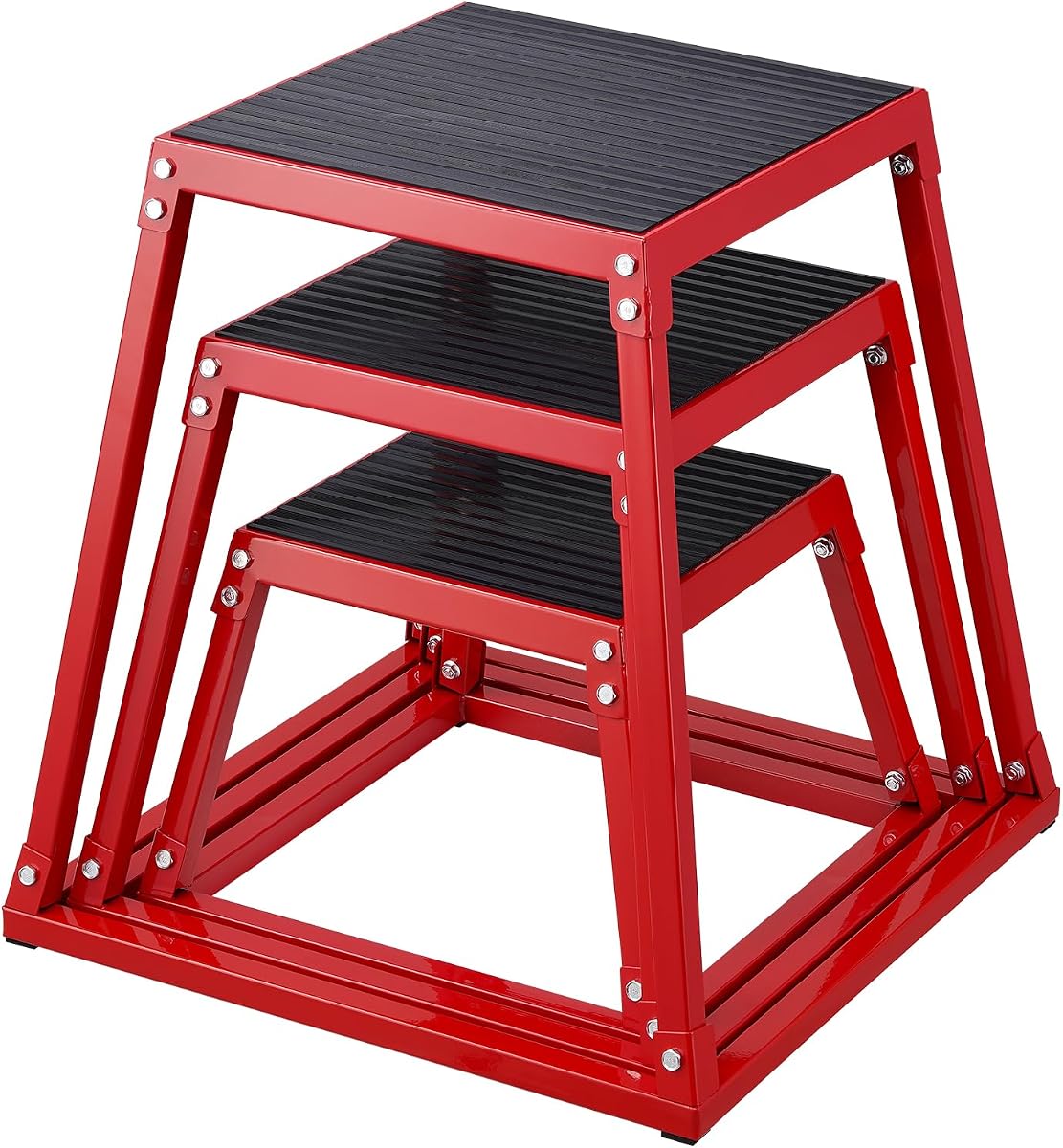 VEVOR Caja de salto pliométrica, caja pliométrica de 18 pulgadas, plataforma pliométrica de acero y caja de agilidad de salto, caja antideslizante para ejercicios de fitness para entrenamiento de gimnasio en casa, entrenamiento de fuerza de acondicionamiento