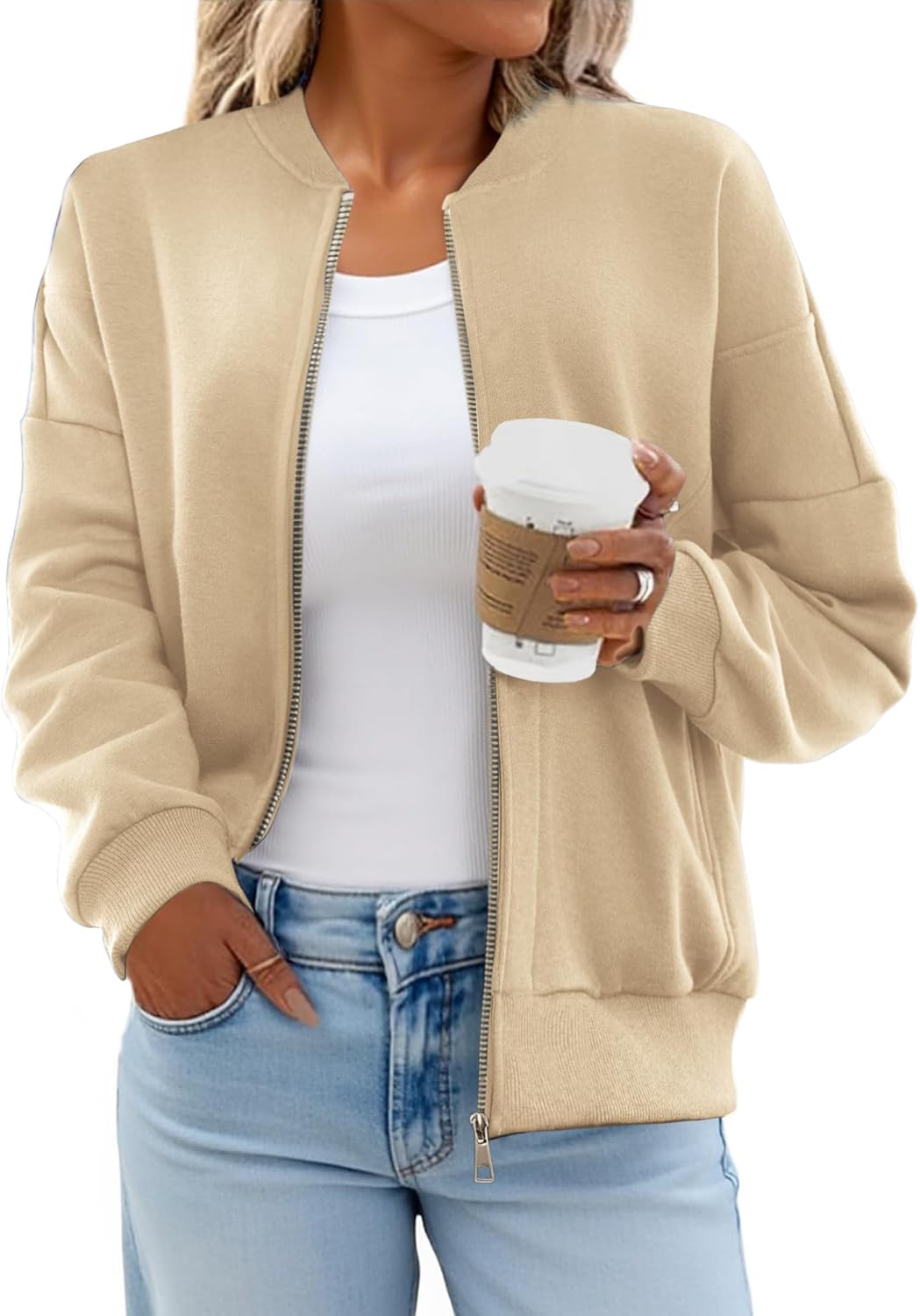 GEMLON Sweatshirt for Women Crewneck Long Sleeve Loose Fleece Sweatshirts Jackets 2026 Fall Fashion Outfits with Pockets - Image 2