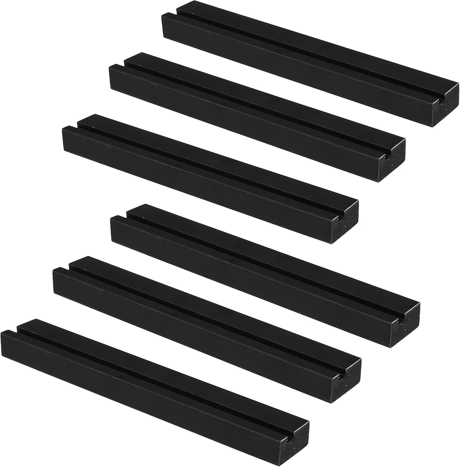 Ilyapa Wood Vinyl Record Shelves Wall Mount, 6 Pack Black