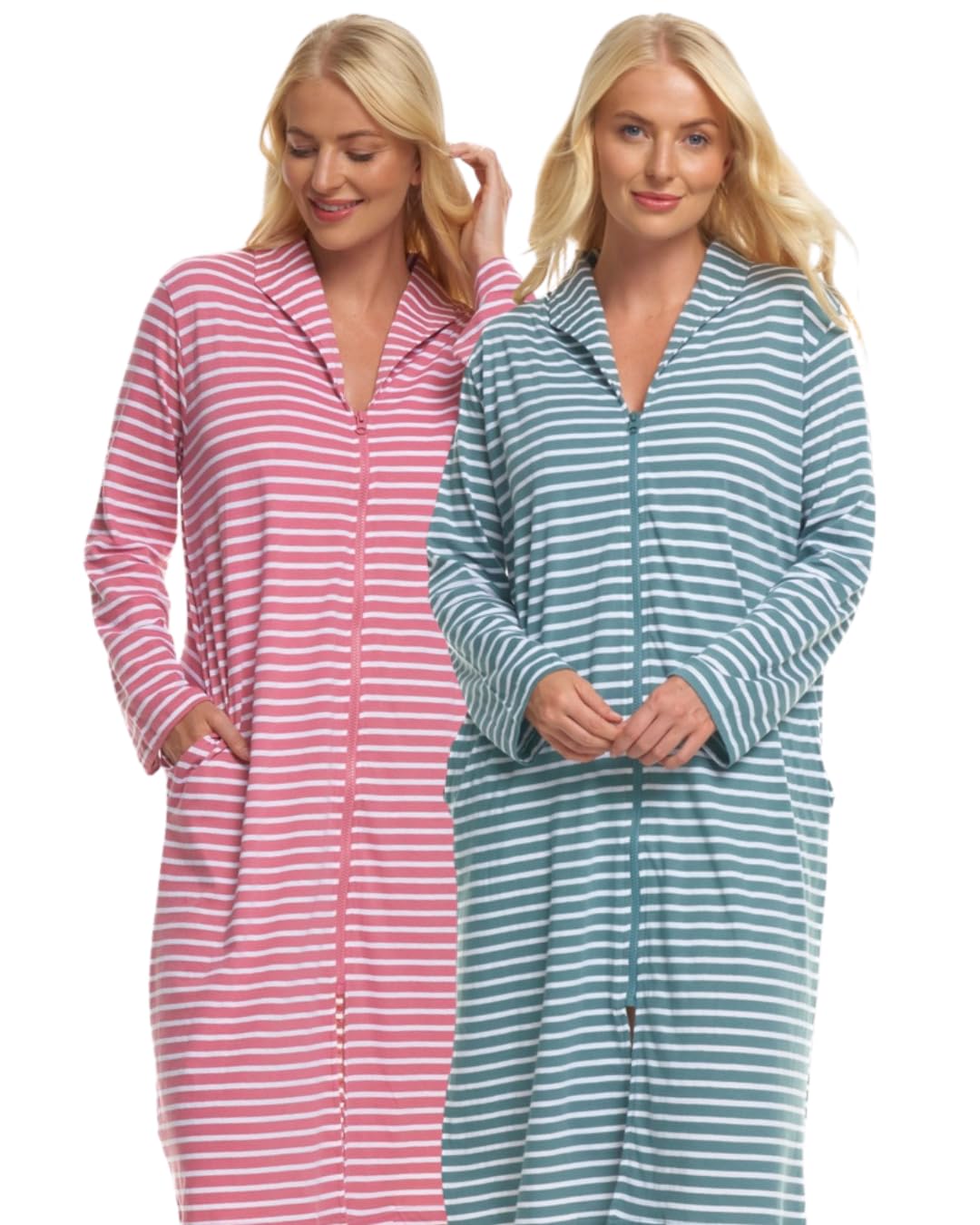 Suzy & Me Ladies 100% Cotton Zip Robe de chambre
