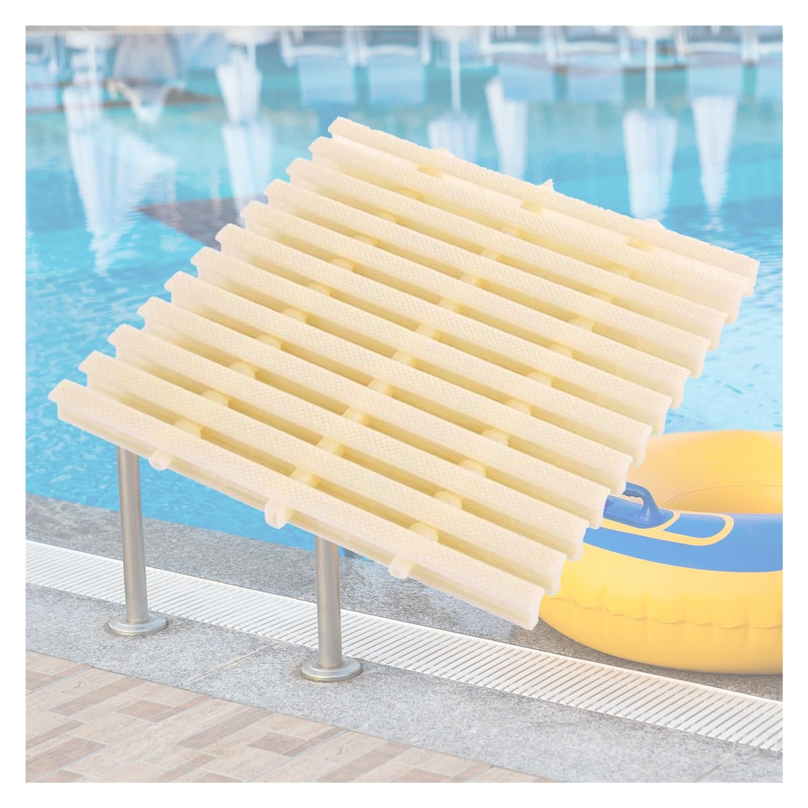 Grille de drainage de douche antidérapante en ABS beige de 18 cm