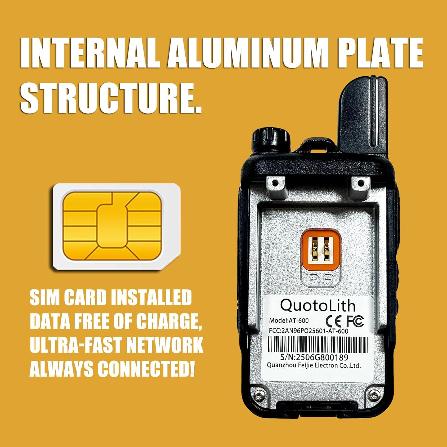 2 Pcs Lifetime Free Long Range Walkie Talkies,4G LTE Unlimited Range POC Two-Way Radios,with Lifetime SIM Card,Unlimited Range(Push-to-Talk Over Cellular) for Construction/Fleet Dispatch.