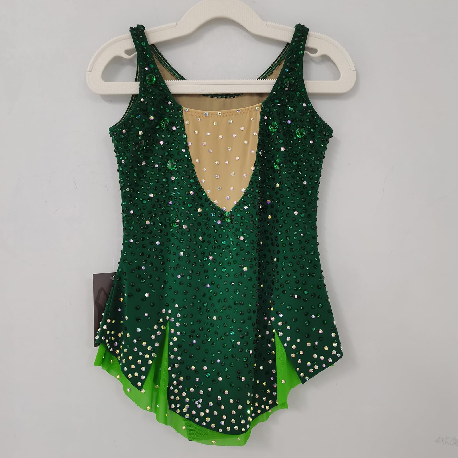 LIUHUO Maillot de gimnasia rítmica, moderno y cómodo, uniforme deportivo verde de competición