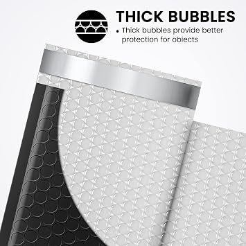 Switory 100PCS Padded Envelopes A6 Bubble Mailers 4X8In Packaging Bags Small Envelopes, Bubble Lined Wrap Poly Mailers Bags Waterproof & Moisture-Proof Shipping Bags for Jewelry& Makeup, Black