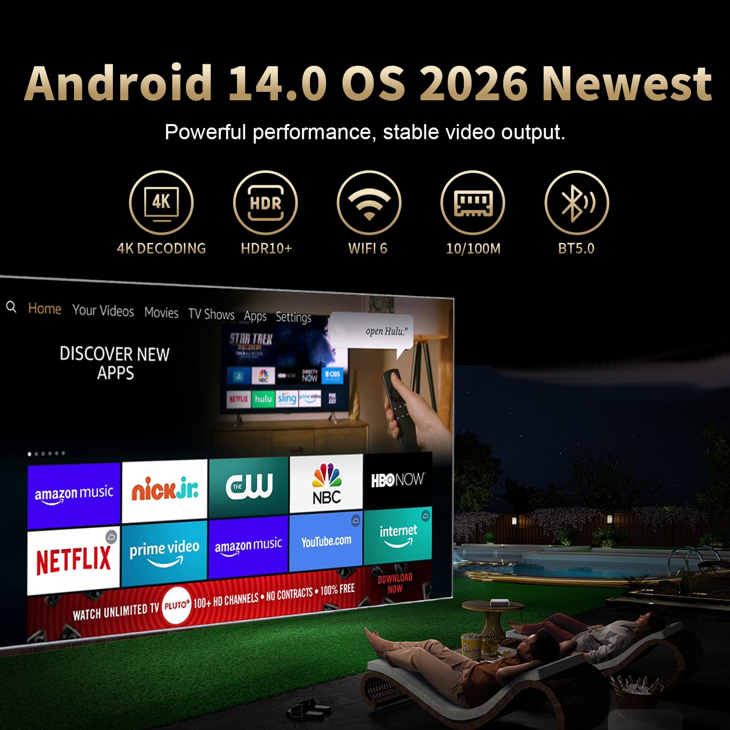 RUPA Android TV Box RK3518mini Android Box 14.0 avec RAM 2G ROM 16G WiFi6 Enternet 10/100M Bluetooth 5.0 USB 3.0 Support 3D HD 8K TV Box