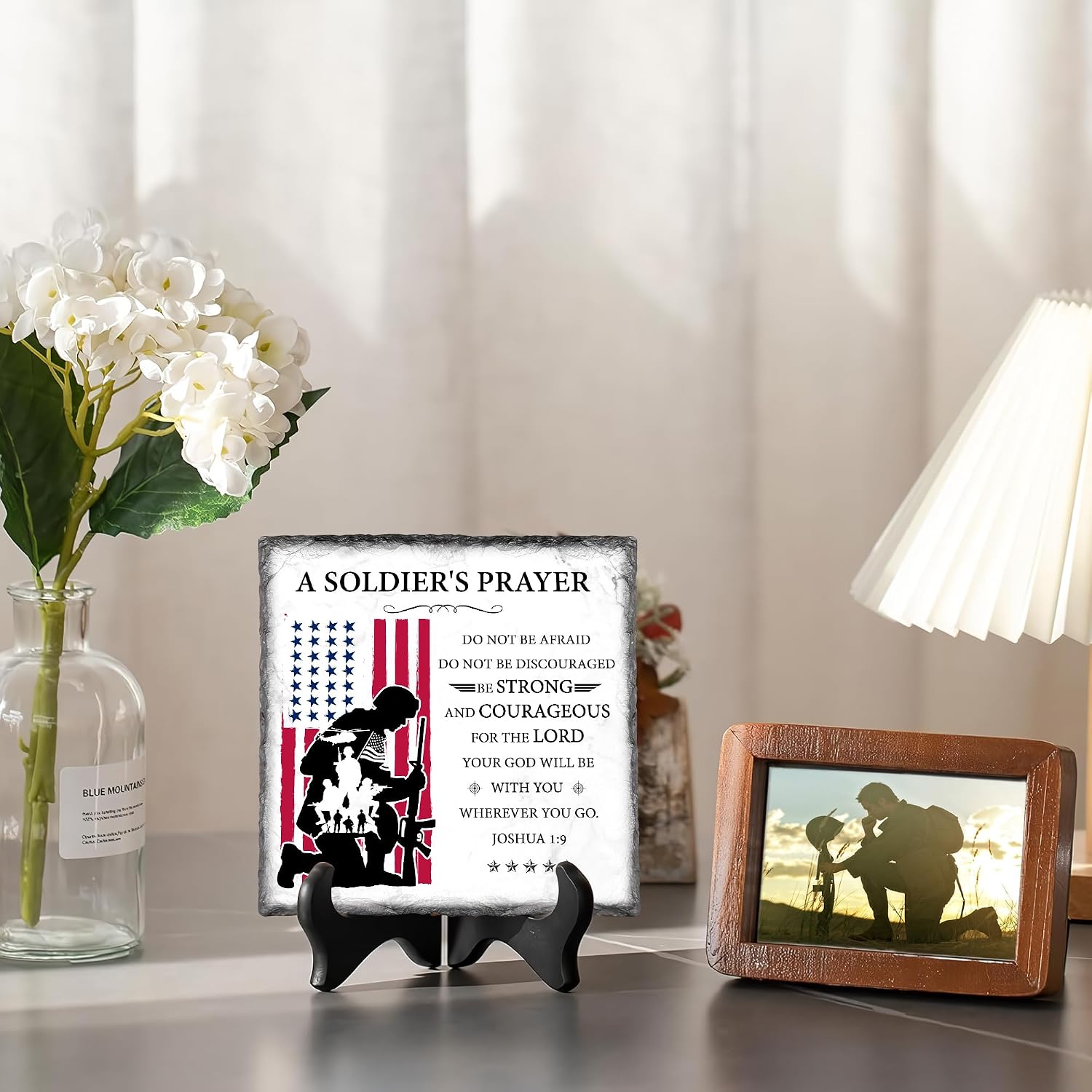 Soldier's Prayer Natural Slate Plaque - Soldier Veteran Prayer Gifts - Fathers Day, Birthday, for Soldier & Military - Religious Gift for Army Navy Air Force Soldier, Men image 5
