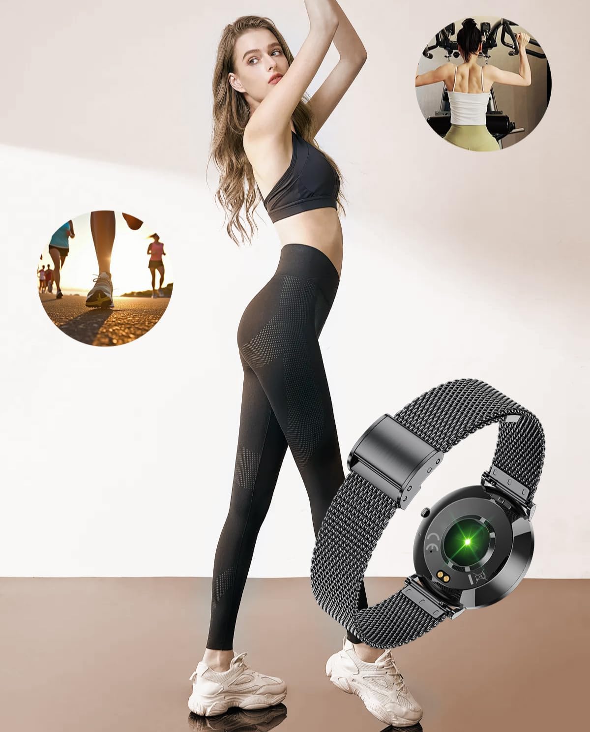 Person exercising with SWZEC Pirewaire Amory 5 Mini Smartwatch on wrist