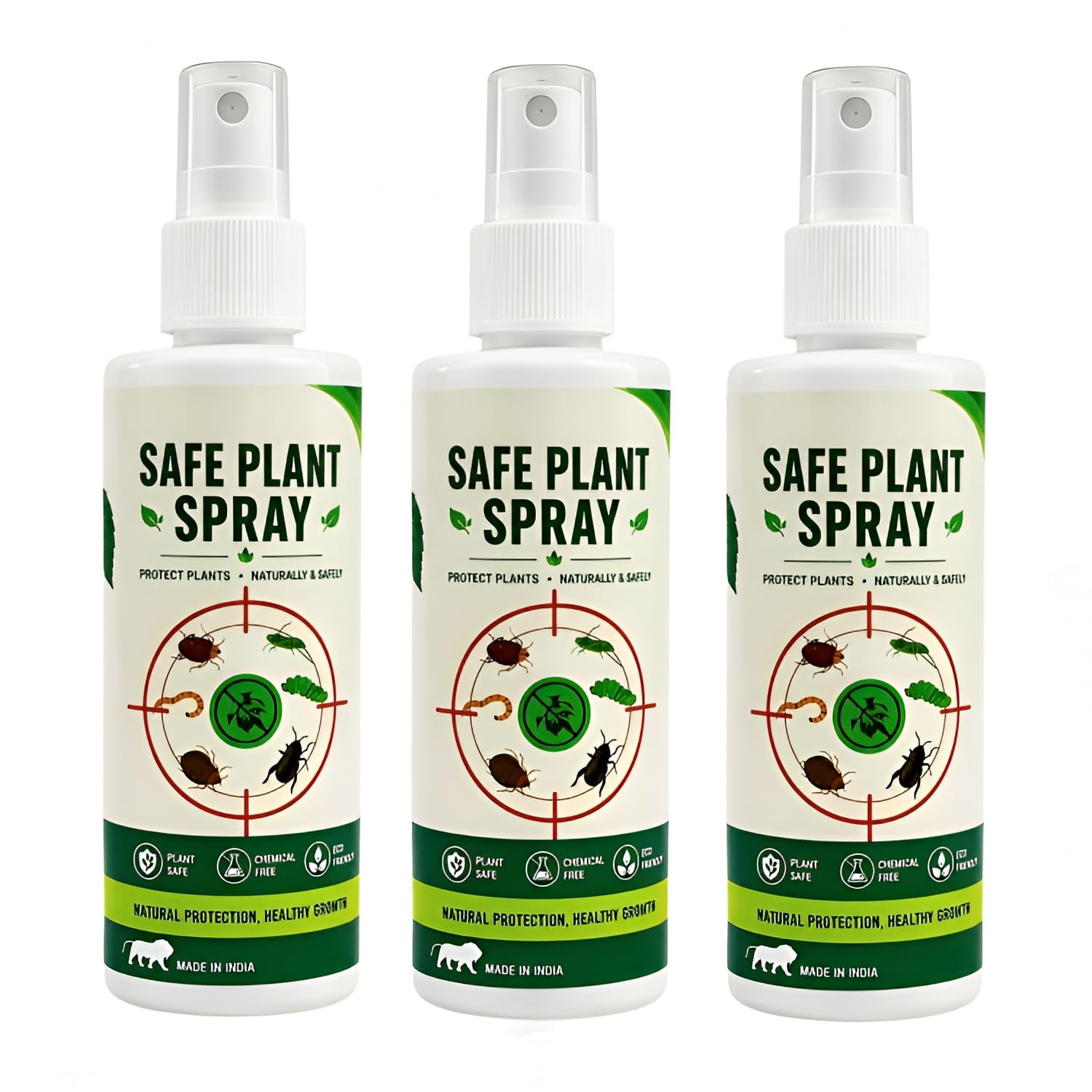 Safe Plant Spray for Indoor and Outdoor Plants, Pest Control Solution, Natural Formula, 100ml (Pack of 3)-image-47