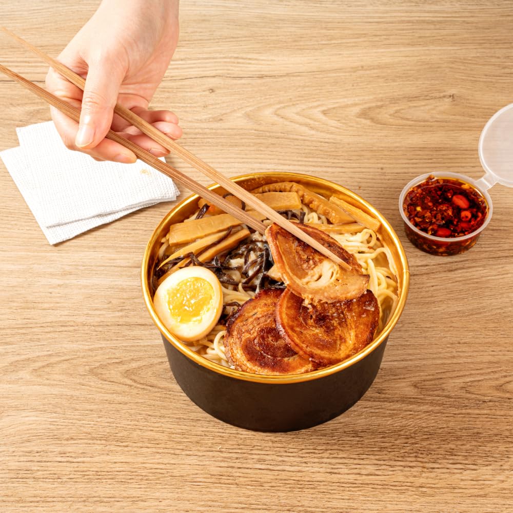 Restaurantware Foil Lux - Contenitore da asporto, 50 contenitori isolati per alimenti, antigrasso, impilabili, in carta nera, per cibi caldi o freddi, con coperchi venduti separatamente