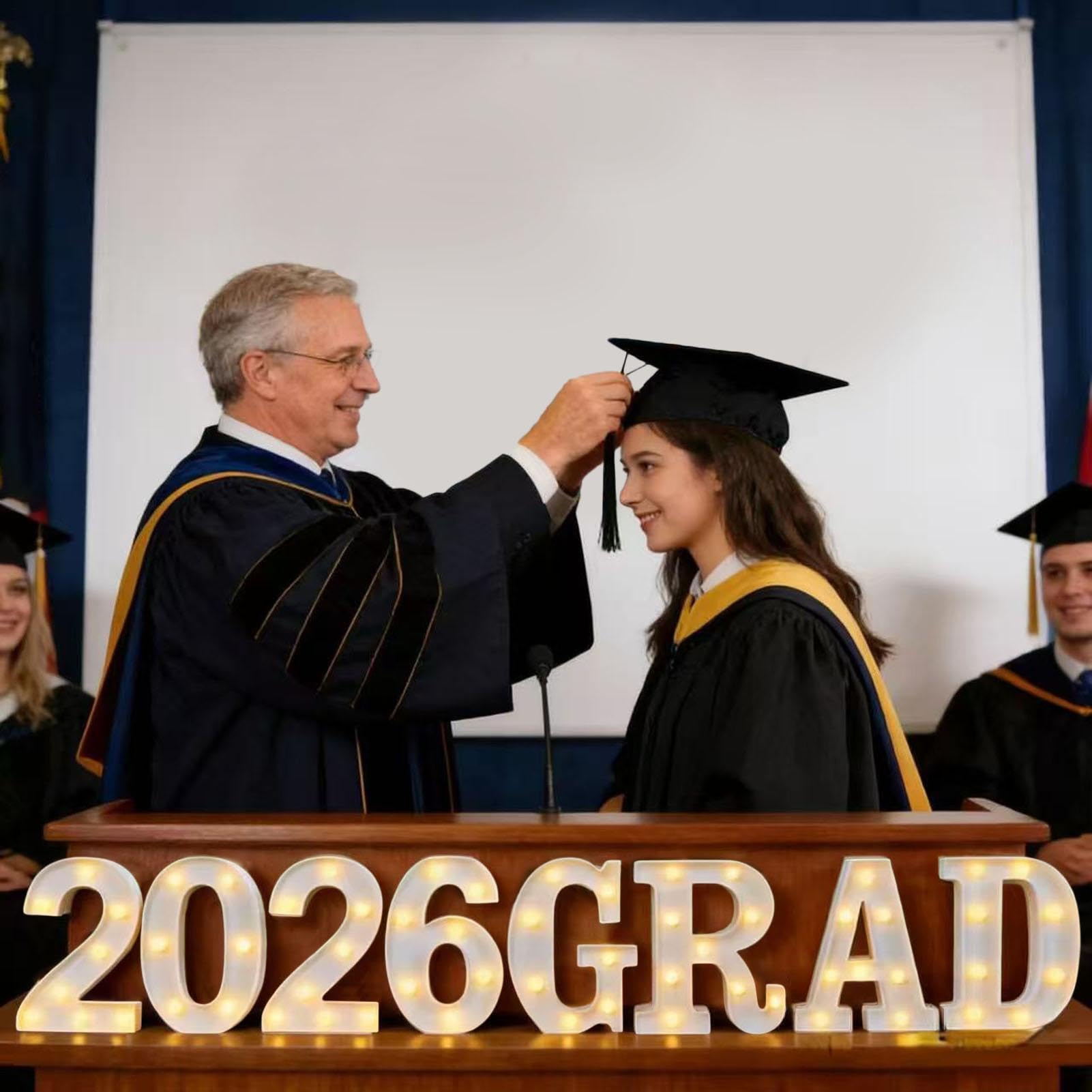 Decorazioni laurea 2026 Insegna luminosa a batteria | Decorazioni per festa di maturità con LED per asilo, università, interni, esterni, cortile, giardino, camera da , stanza,
