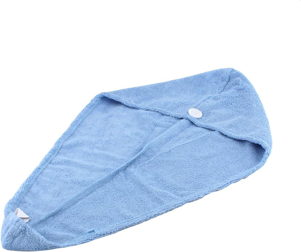 Ruilogod Microfiber Lady Triangle Shower Bathing Bath Hair Drying Dry Cap Hat Towel Blue (id: 687 24e 527 0bb 5f1