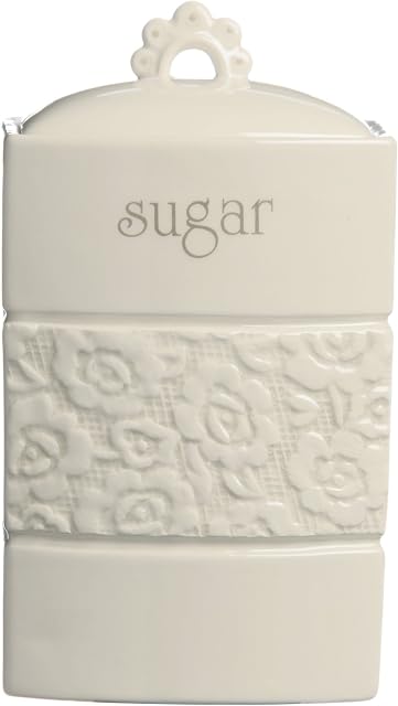 Premier Housewares Georgia Sugar Canister, 20 cm - Cream