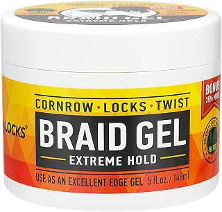 AllDay Locks Braid Gel Extreme Hold: Best Braiding Gel for Cornrows, Locs, Twists - Flake-Free, Moisturizing Natural Formula 5oz