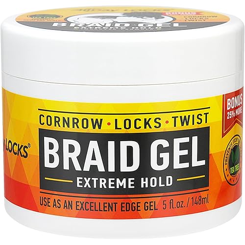 AllDay Locks Braid Gel Extreme Hold - Braiding Gel for Cornrows, Locks, & Twisting, Moisturizing Edge Control for Women and Men, Natural Formula for Extreme Hold - 5 oz