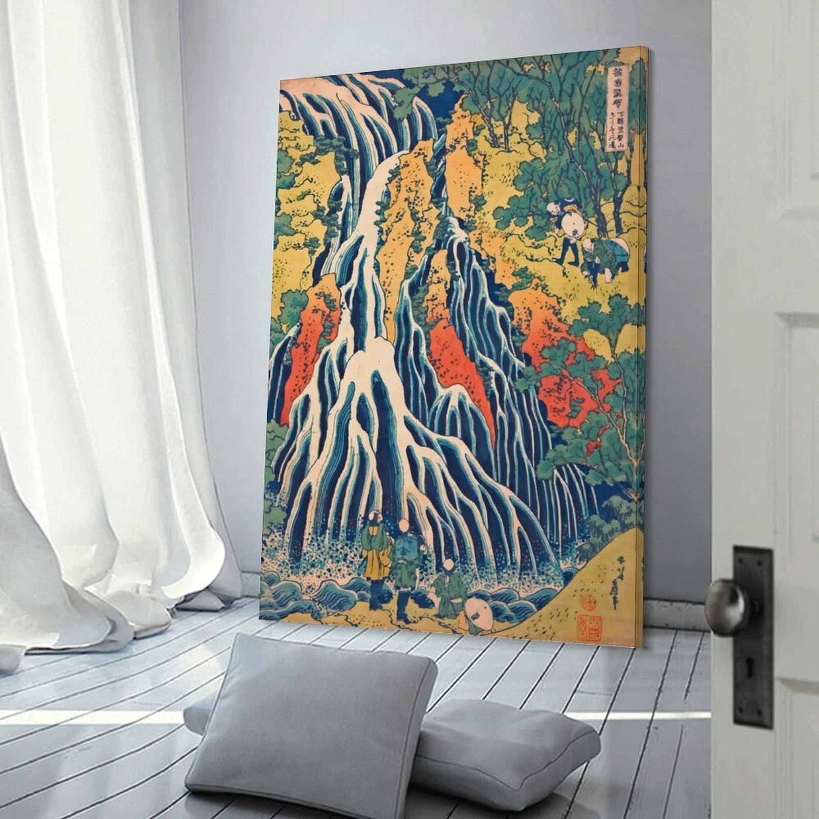 Junmoney Kirifuri Waterfall Wall Art Print, 24x36inch(60x90cm), for Bedroom Walls, Guest Spaces Or Lounges, Home Artwork with A Soft Interior Feel
