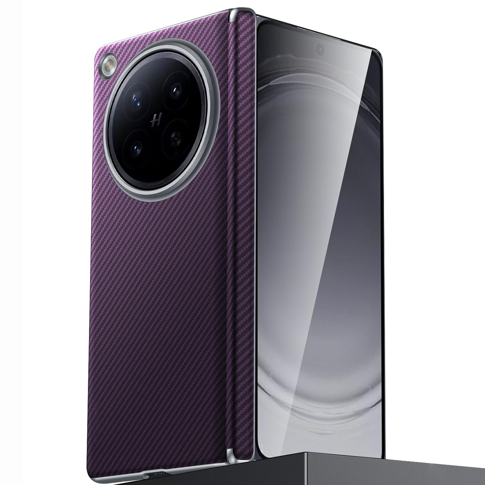 LUOTANL Magnetic Case for Oppo Find N6, Business Carbon Fiber Texture Hinge Slim Cover