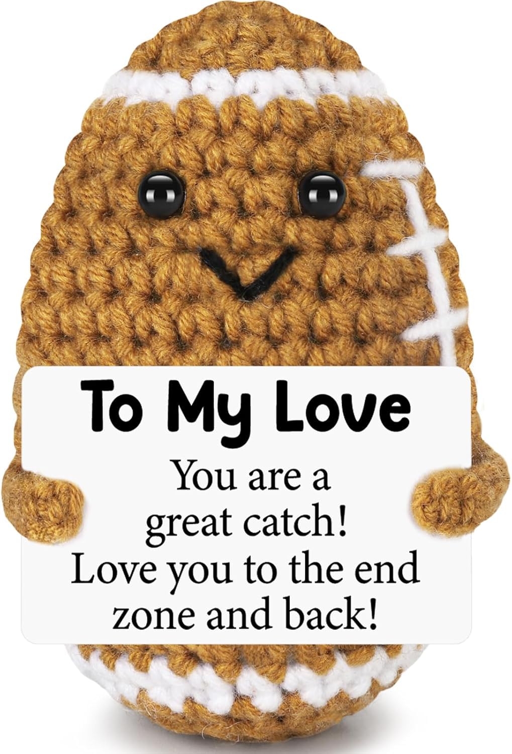 ALUNME To My Love Gifts for Him Her Boyfriend Girlfriend To My Love Handmade Emotional Crochet Rugby Football