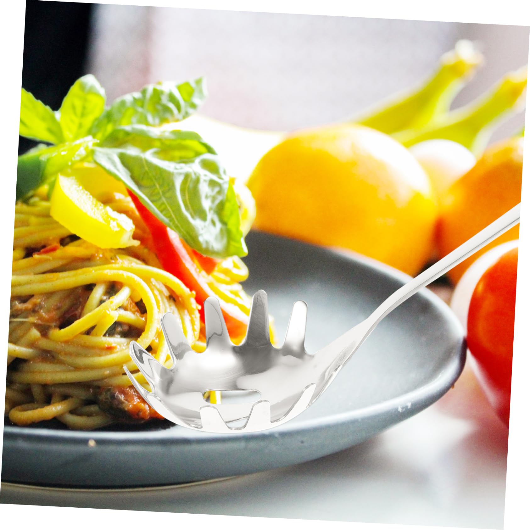 Abaodam 2pcs Spaghetti Spoon Server Fork Tableware Slotted Spoon Cookware for Kitchen Cooking Spork Tools Ladle