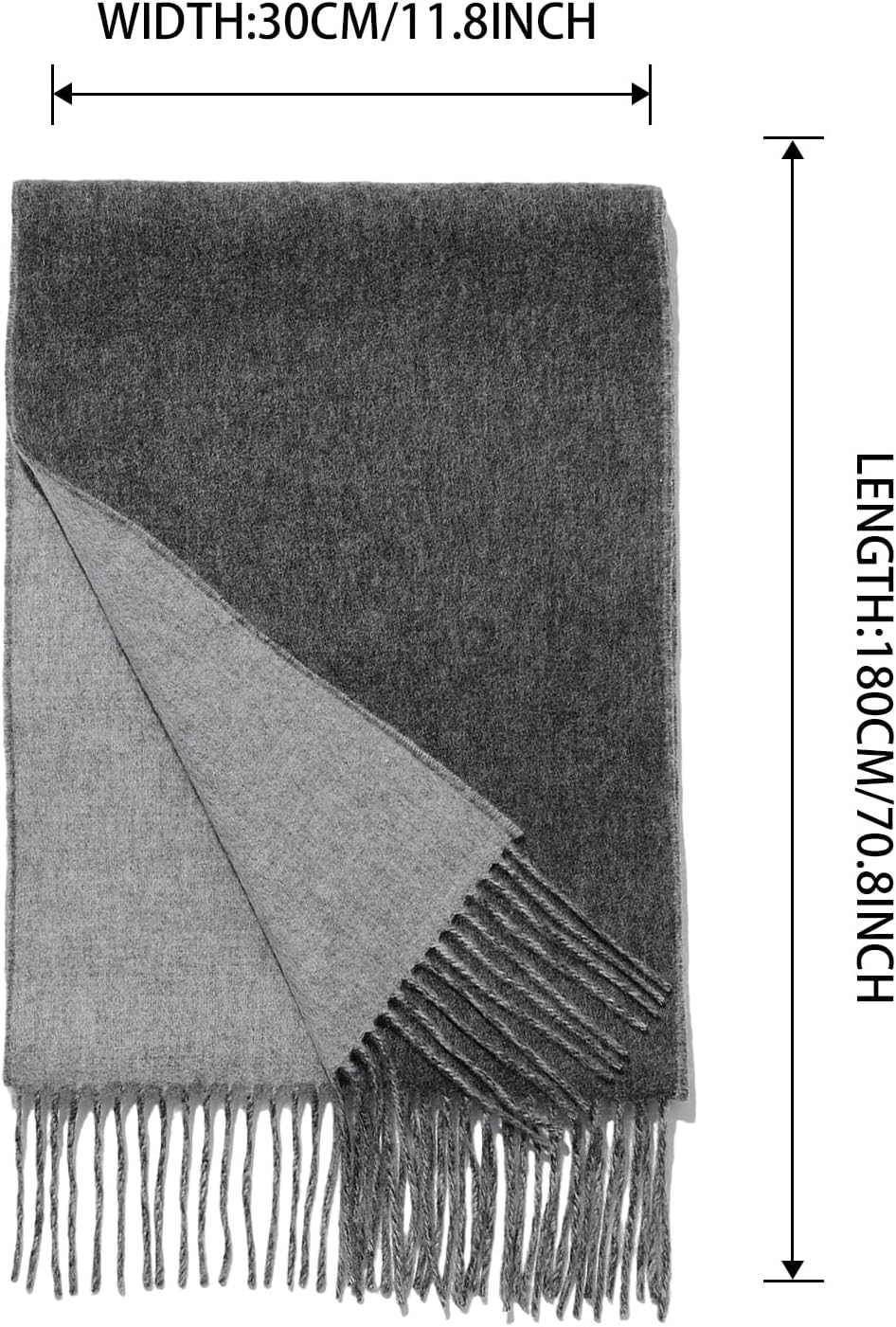 Lambs Wool Winter Scarf for Men Double-sided Women Wraps Fashion Cold Weather Scarves