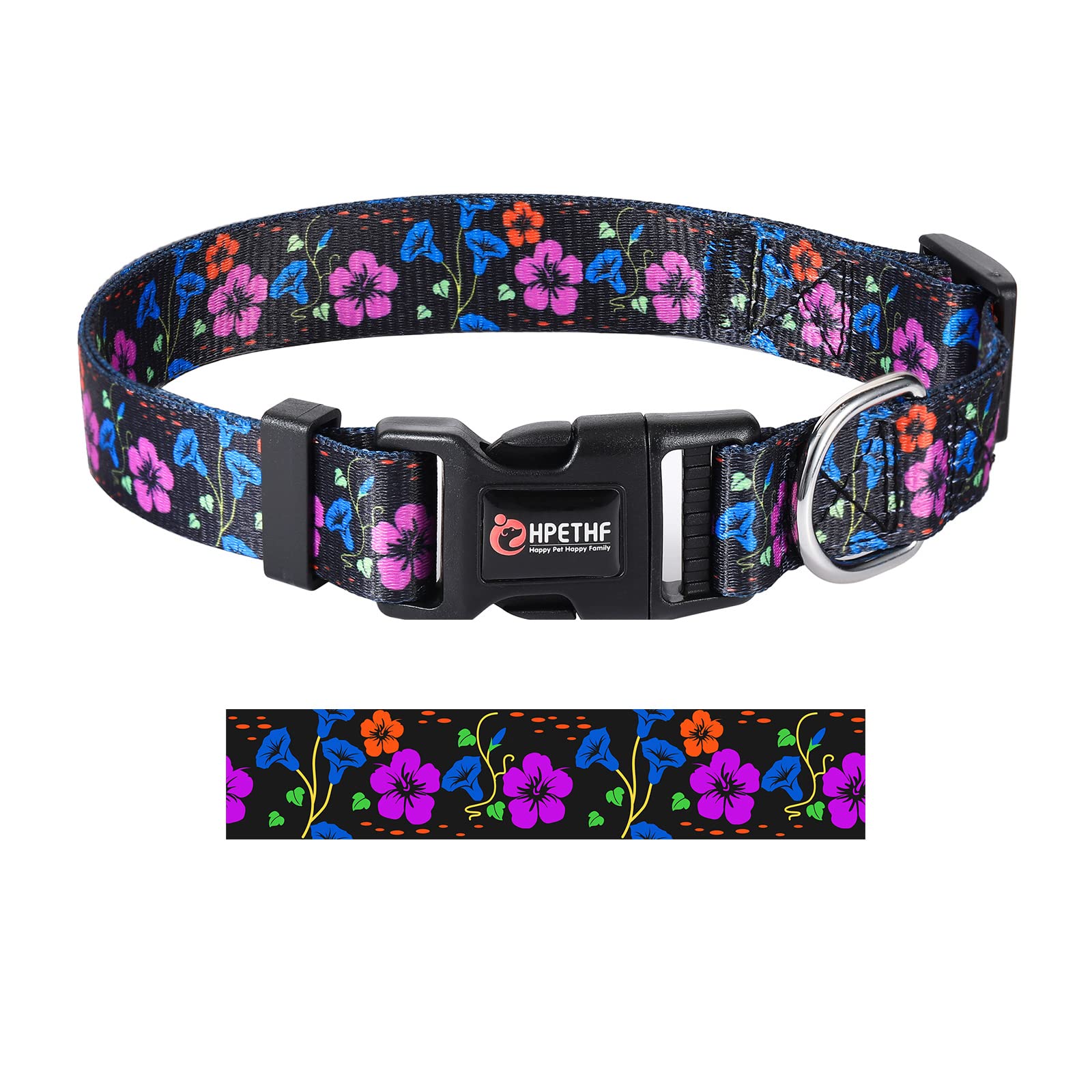 Basic Dog Collars,Soft Adjustable Dog Collar for Small Medium Dogs. (L-QNH-Collar)