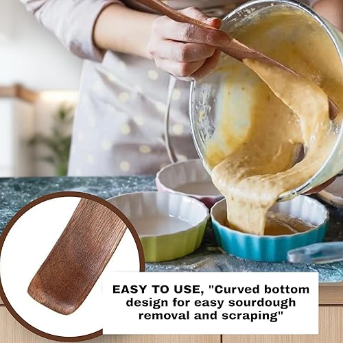 Miniatura 8 de Skinny Spurtle para iniciador de masa madre, untar, cocinar, mezclar, alcanzar la parte inferior del tarro por Paz Fumis