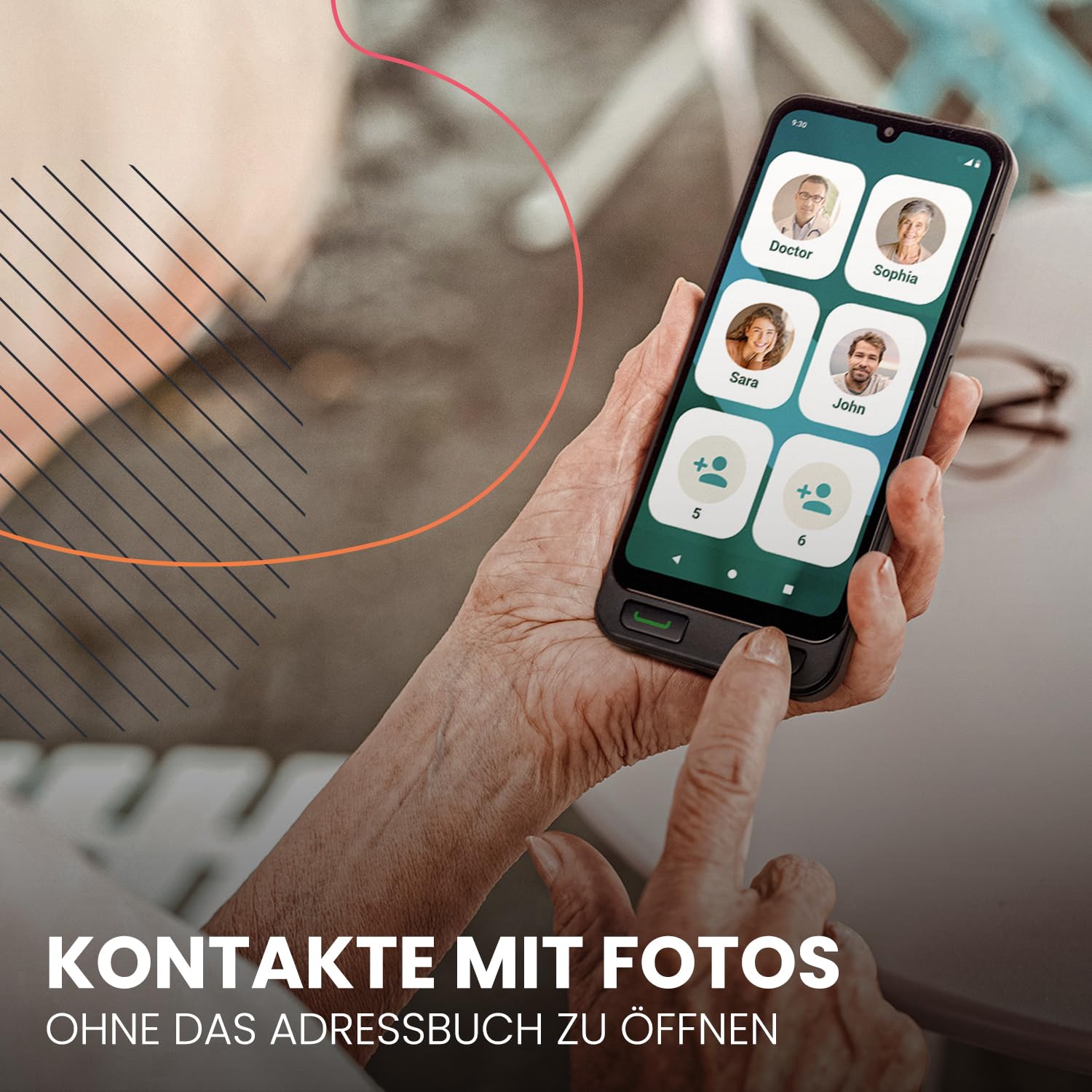 SPC Zeus 2 Pro - Smartphone für Senioren Kompatible mit App Fernverwaltung und -ortung | Easy-Mode, physische Tasten, XXL-Symbole | 6,1" Display, Dual-Kamera, 128GB | Ladestation, SOS-Taste