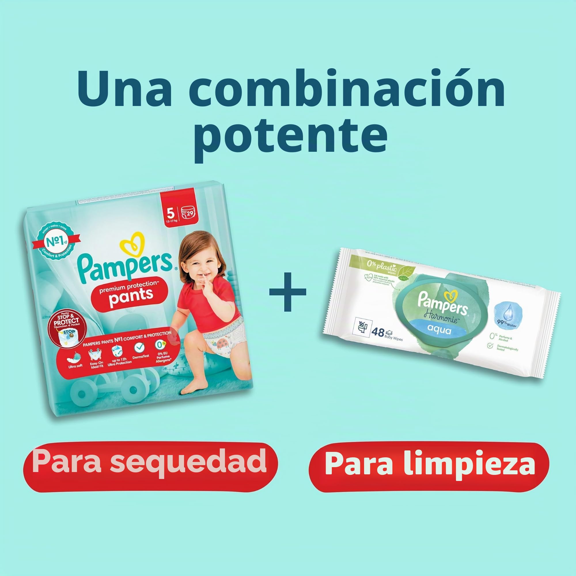 Pampers Pantalones de protección premium talla 4, 168 pañales, 9 kg – 15 kg, comodidad y protección con los pantalones Pampers para un fácil ajuste