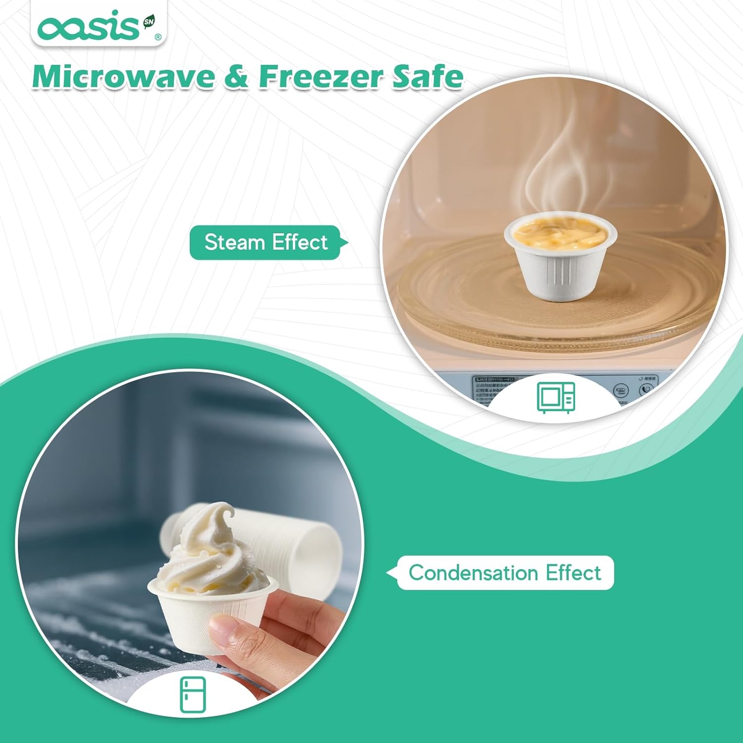 [𝟐𝐨𝐳, 𝟓𝟎𝟎-𝐏𝐚𝐜𝐤] Compostable Souffle Cups, Biodegradable Paper Portion Cups Made from Bagasse, Leak-Proof & Sturdy for Dips, Dressings, Samples (White) - Image 4