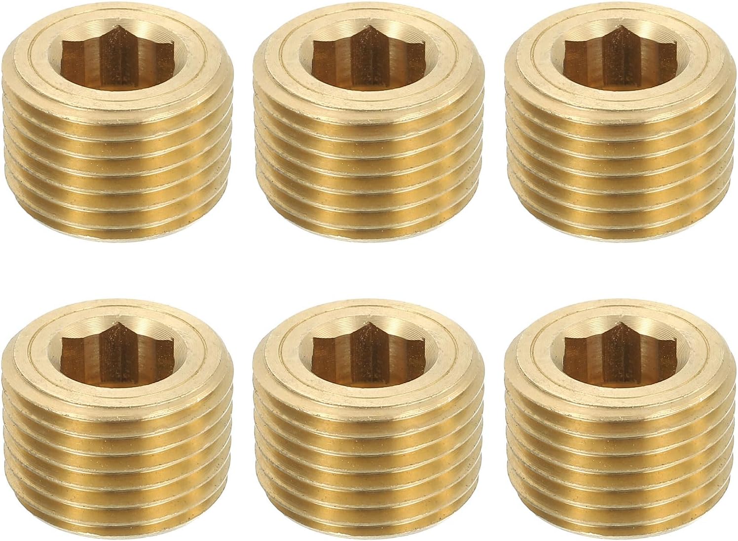 Amazon.com: uxcell 6Pcs Brass Pipe Plug Fitting, 1/2