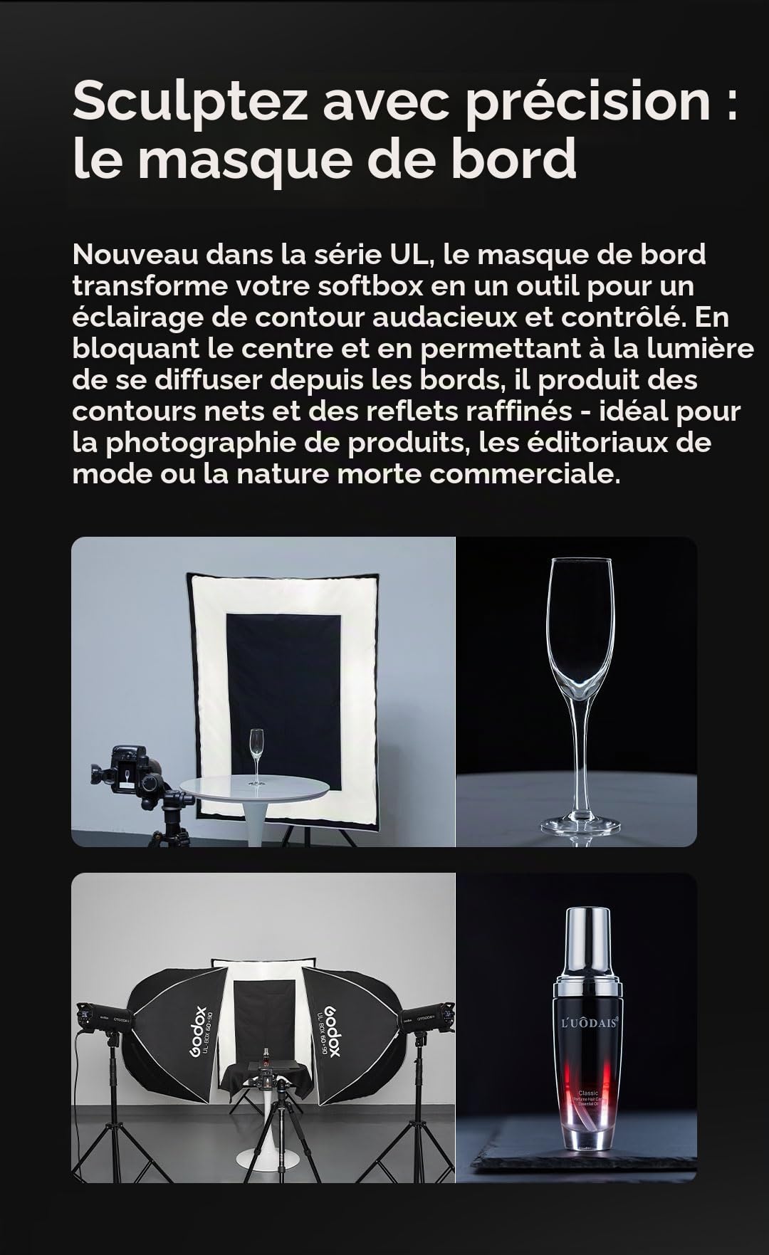 Godox Godox Boîte à lumière octogonale à dégagement rapide 90 cm, support Bowens avec diffuseurs avant et intérieurs amovibles pour photographie, diffusion en direct, portrait