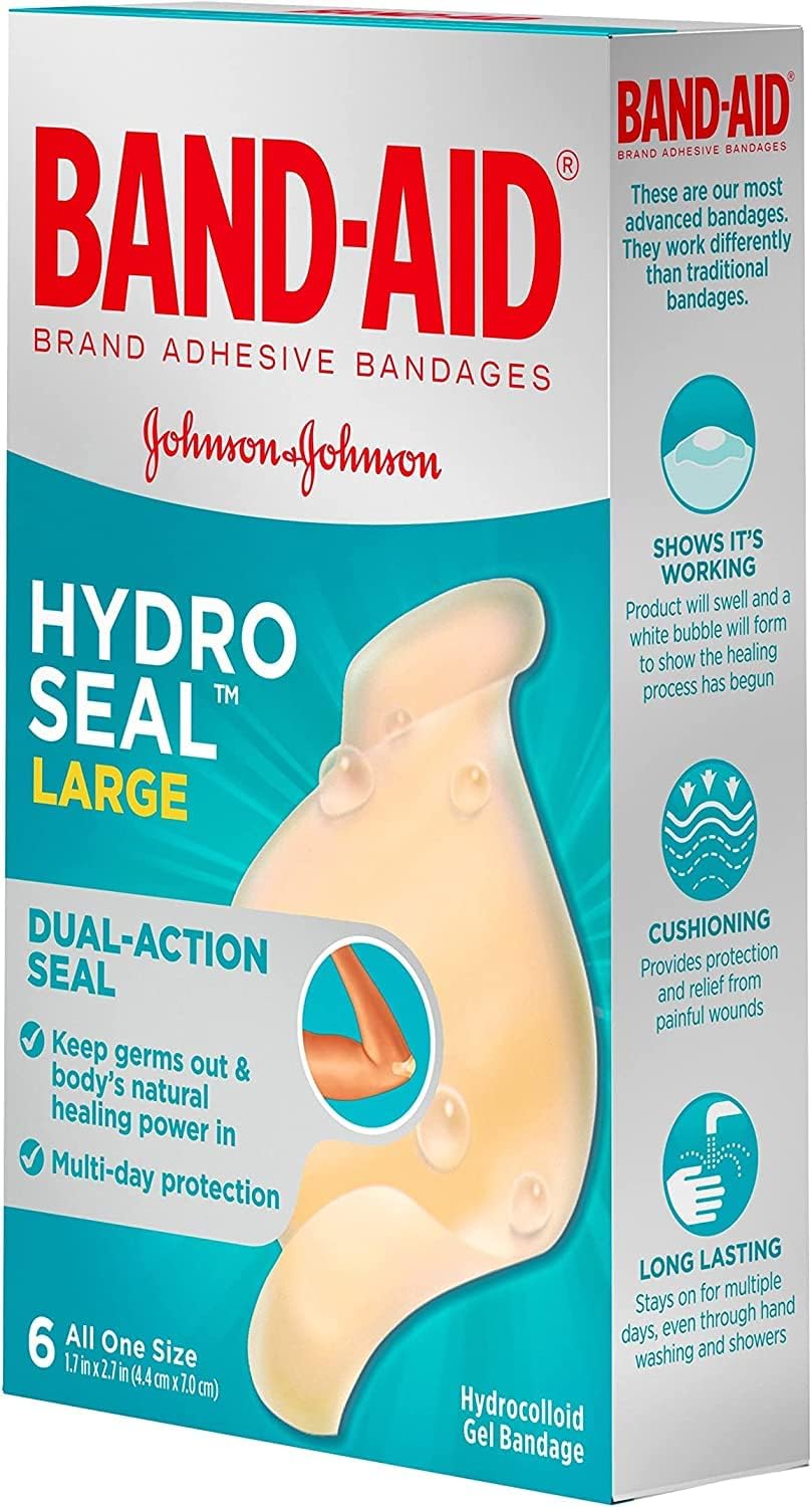 Band-Aid Hydro Seal, 6 Large Bandages Per Box (Pack of 4)