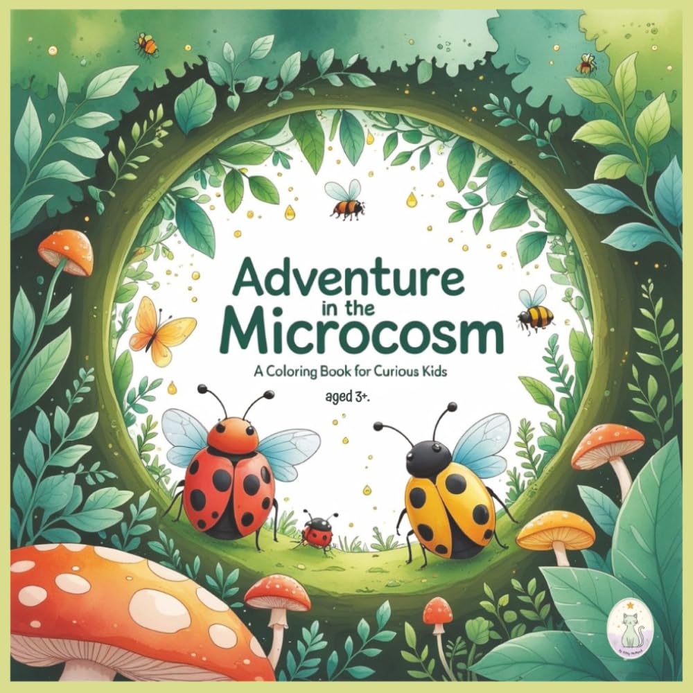Adventure in the Microcosm, Coloring book for children 3+: 50 beautiful pages to color in. (Little Explorers)