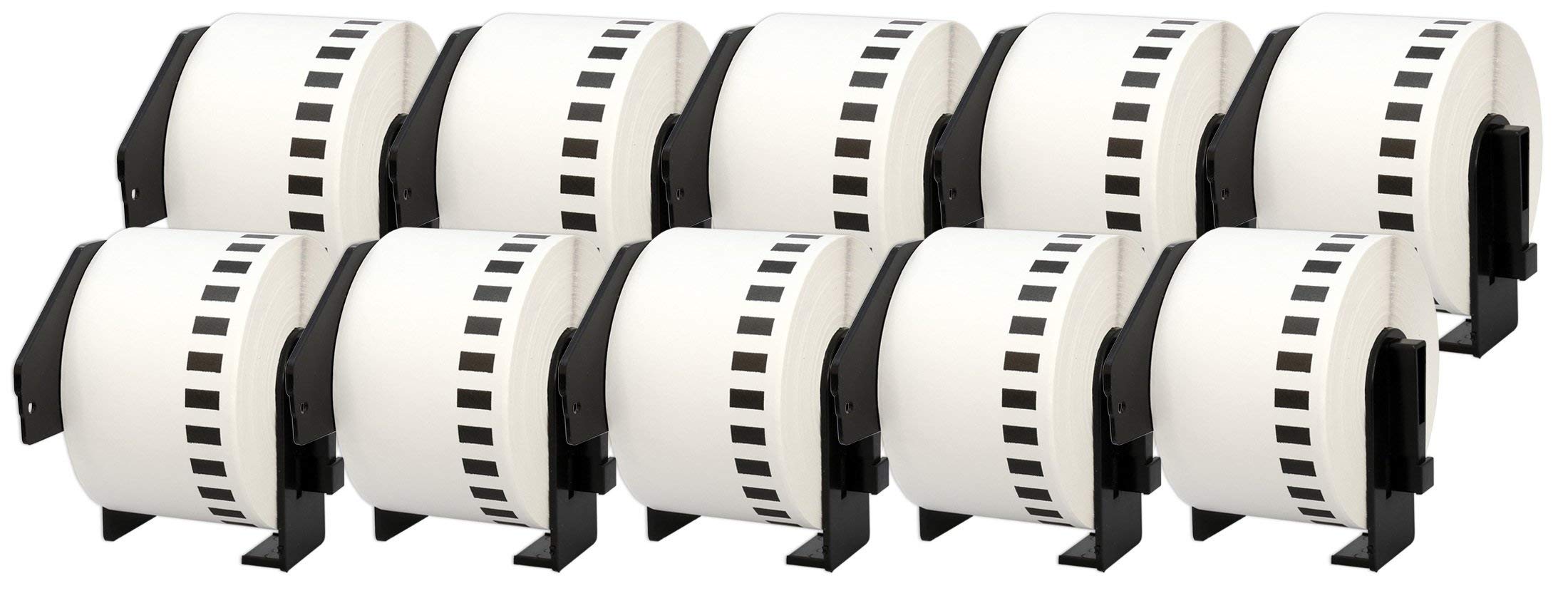 10x DK-22223 50 mm x 30.48 m Compatible Continuous Paper Label Tapes for P-Touch QL-1110NWB QL-1100 QL-1060N QL-1050 QL-500 QL-500BW QL-570 QL-580 QL-700 QL-710W QL-800 QL-810W QL-820NWB