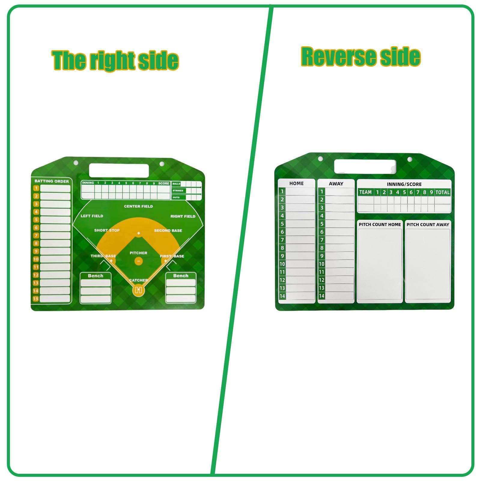 Schede - Lavagna magnetica cancellabile a secco, robusta bacheca da baseball, carte da baseball riutilizzabili per giochi di baseball, allenatori