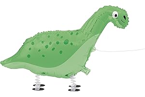 Squeaky the Balloon Dino - Life-Sized Green Walking Pet Dinosaur Foil Balloon for Kids