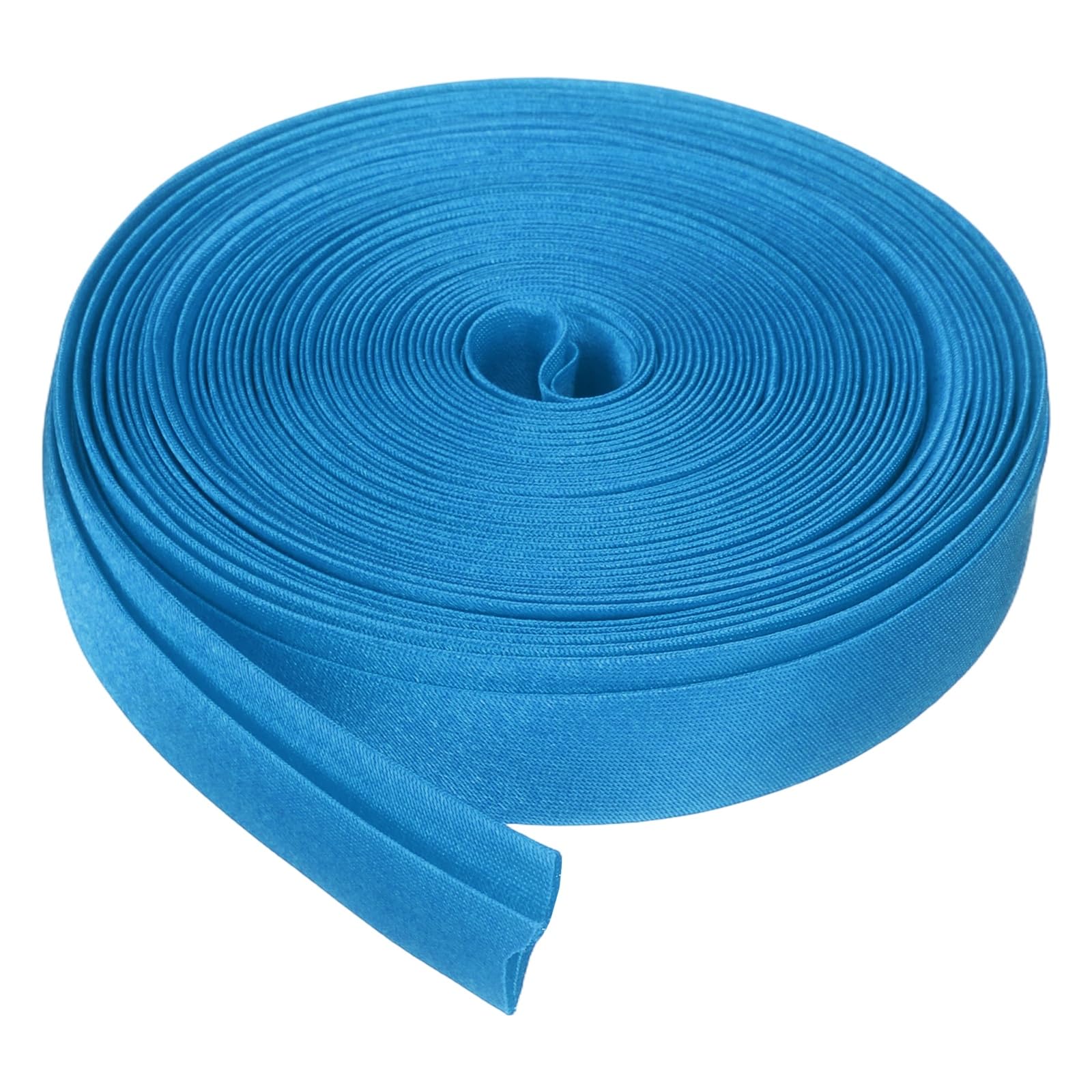 sourcing map Double Fold Bias Tape for Sewing, 5/8 Inch x 5.5 Yards Satin Bias Binding Tape Continuous Bulk for Quilting Blanket Binding Seaming Hemming Fabric Piping DIY Craft, Peacock Blue