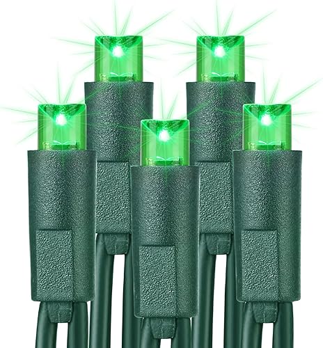 Brizled Luces LED de Navidad azules y verdes, 33 pies, 100 luces LED de 0.197 in de gran angular conectables, mini luces de árbol de Navidad, luz de