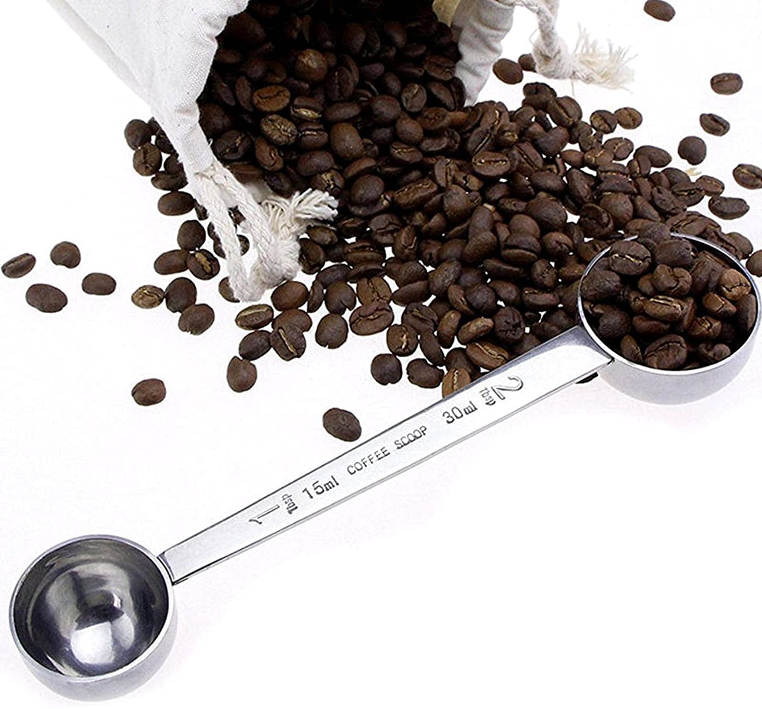 Löffel Restaurants 1 stück edelstahl kaffee löffel tee messlöffel doppelt ende zucker erscheinungsspoon küche kaffeezubehör Esslöffel Hause