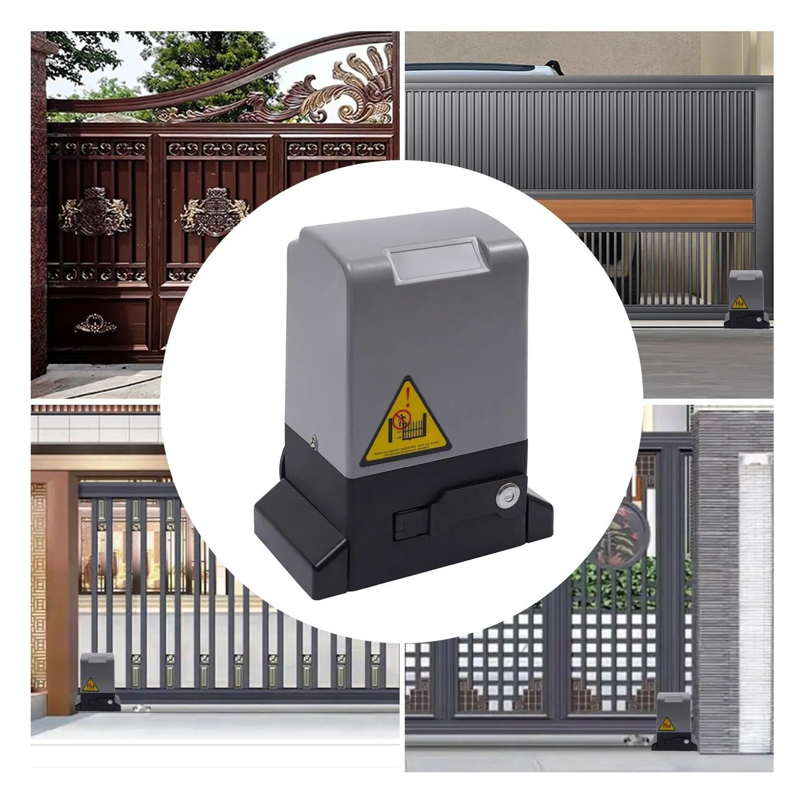 Kit Apricancello Elettrico Kit di sicurezza for strada privata con motore automatico for apricancello elettrico scorrevole da 550 W scaffali for porte resistenti fino a 2645,55 libbre/1200 kg