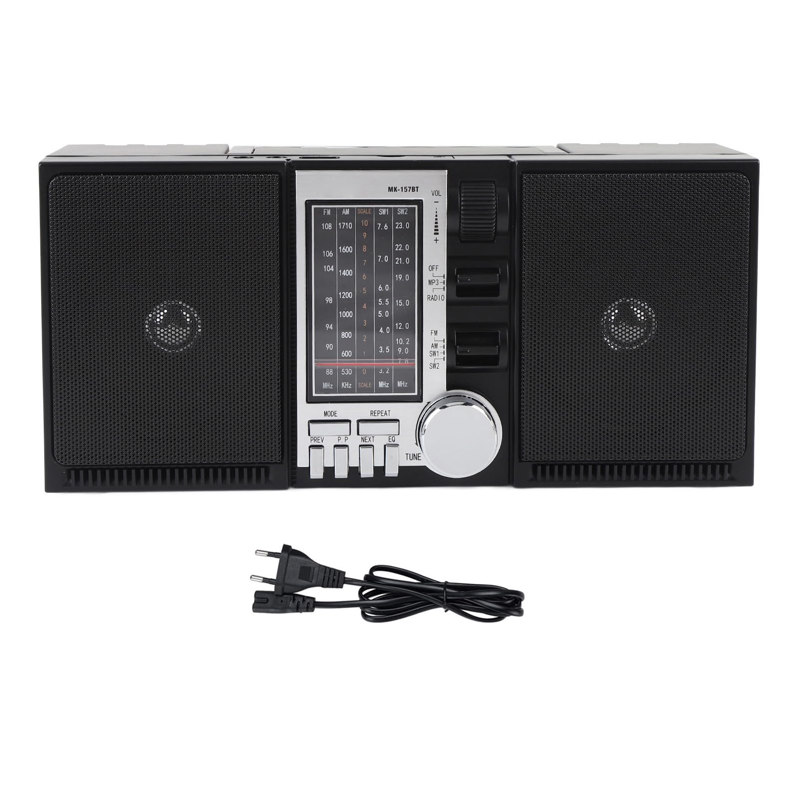 Radio Portátil Am FM SW con Altavoz Bluetooth, Radio Recargable con Pilas de 2400 MAh, Radios Am FM Portátiles, Pequeños Regalos para Personas Mayores (Enchufe de la UE)