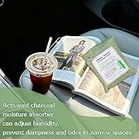 Vista 2 de Bolsa purificadora de aire de carbón de bambú, absorbente de olores de carbón activado, absorbente de humedad, ambientadores de automóvil