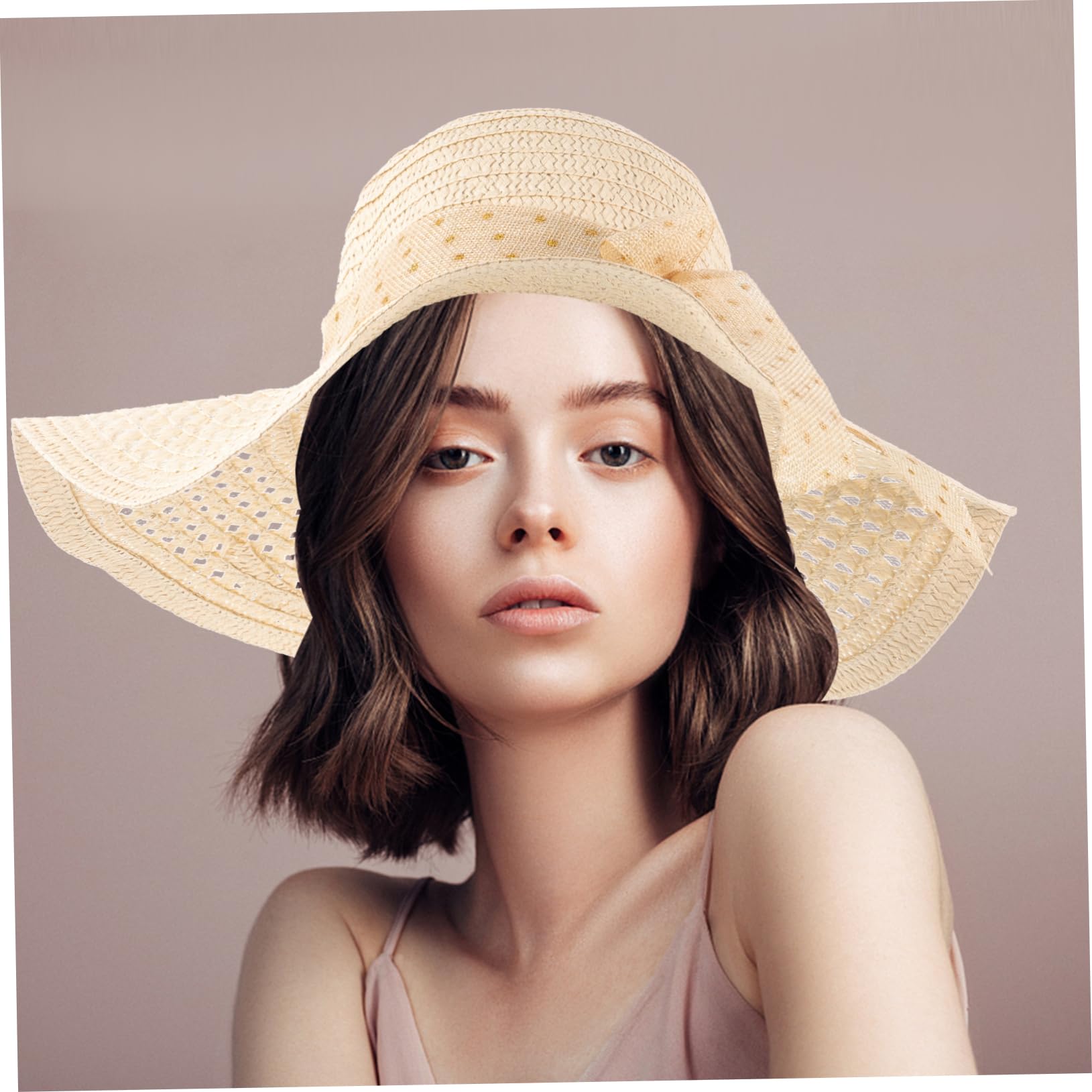 Kisangel Cappello Sole Intrecciata Cappello Multifunzionale con Visiera Larga per Spiaggia e attività e Traspirante Design Moda Facile Riporre