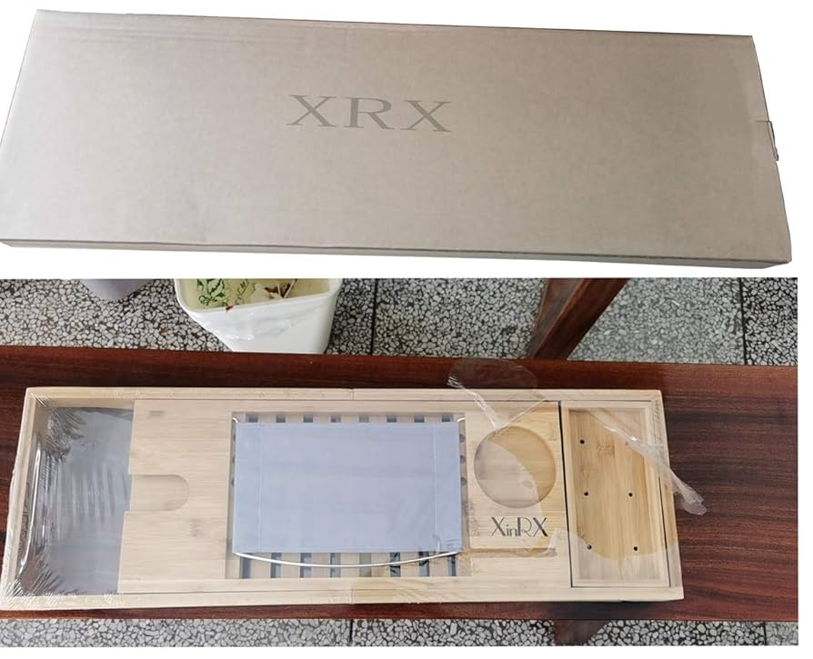 Amazon.co.jp: XRX バスタブトレー バスタブラック 竹製 バス